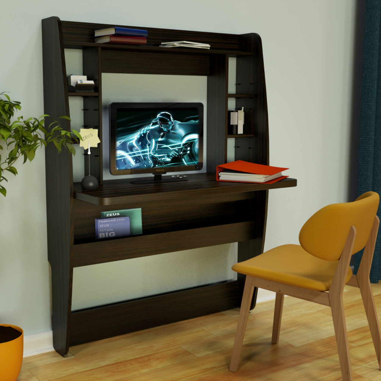 

Навесной компьютерный стол Comfy Home Big венге