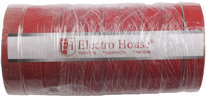 

Изолента Electro House 18 мм x 50 м 10 шт Красная (EH-AHT-1841)