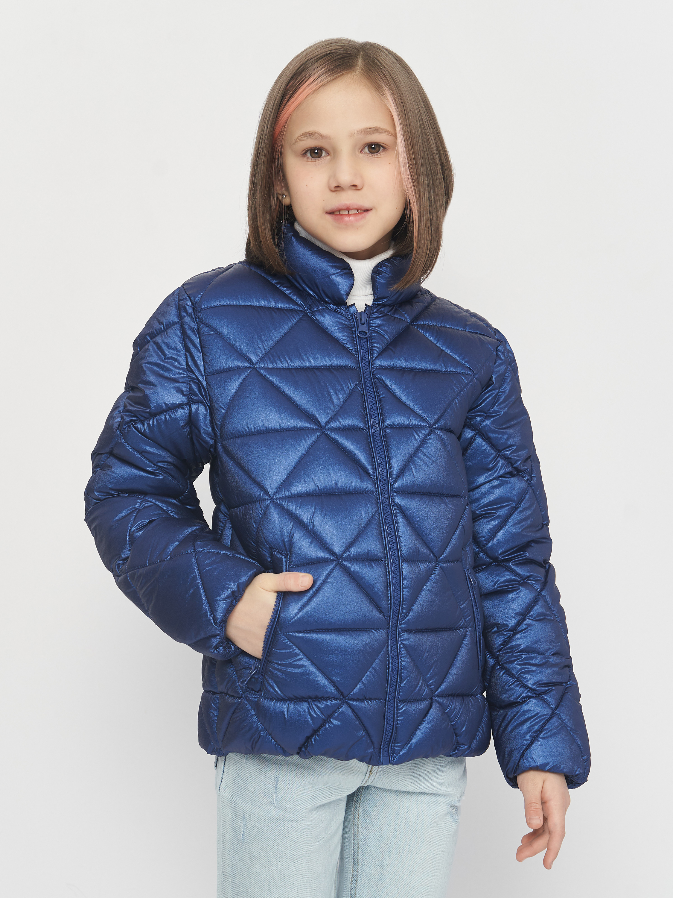 Акция на Дитяча демісезонна куртка для дівчинки Minoti 12COAT 15 37633JNR 122-128 см Темно-синя от Rozetka