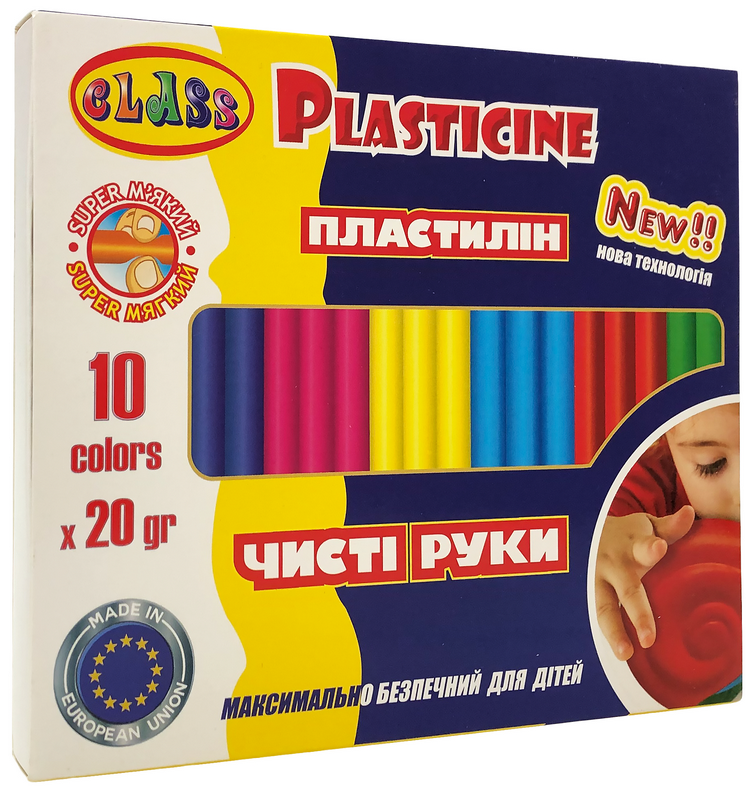 Пластилин Class Чистые руки ECO Maxi 10 цветов 200 г (7645С ...