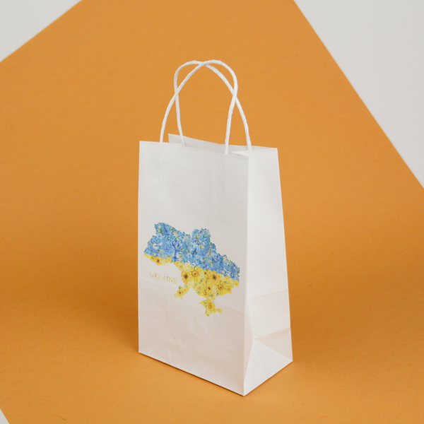 Пакет подарочный с патриотичным рисунком eko-kraft 150*90*240 мм ...