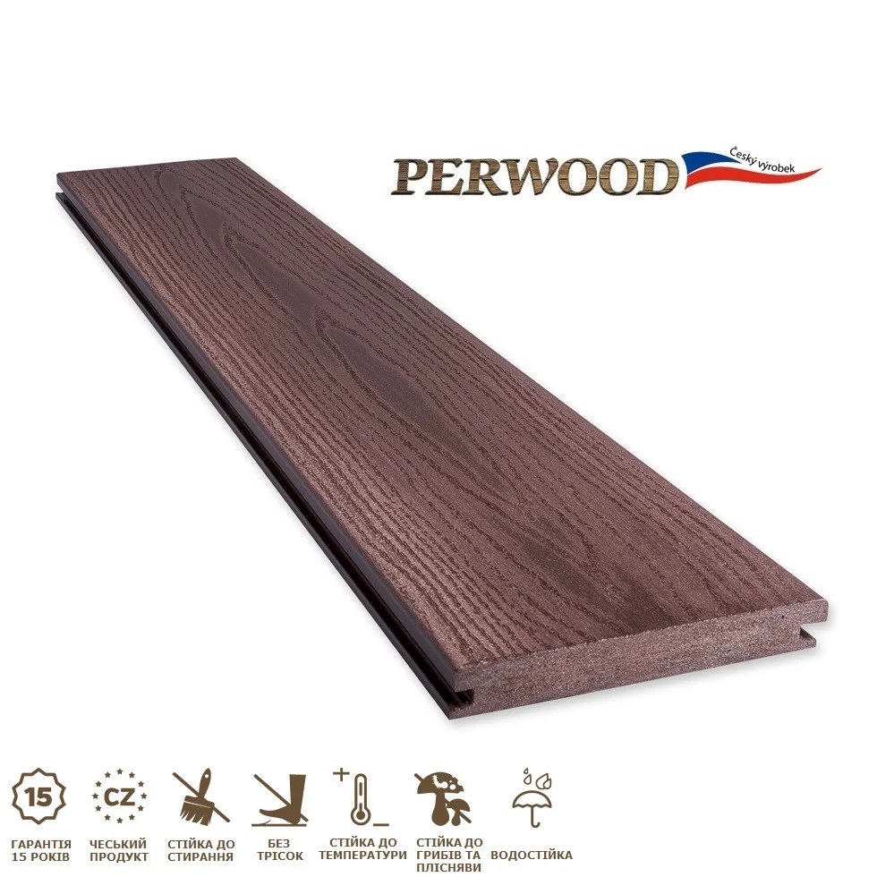 

Террасная композитная доска Perwood Real Massive Вишневый 161х21х4000 мм (400079)