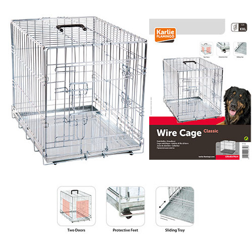 

Клетка Karlie-Flamingo Wire Cage КАРЛИ-ФЛАМИНГО для собак, двухдверная хромированная, 120х76х82 см