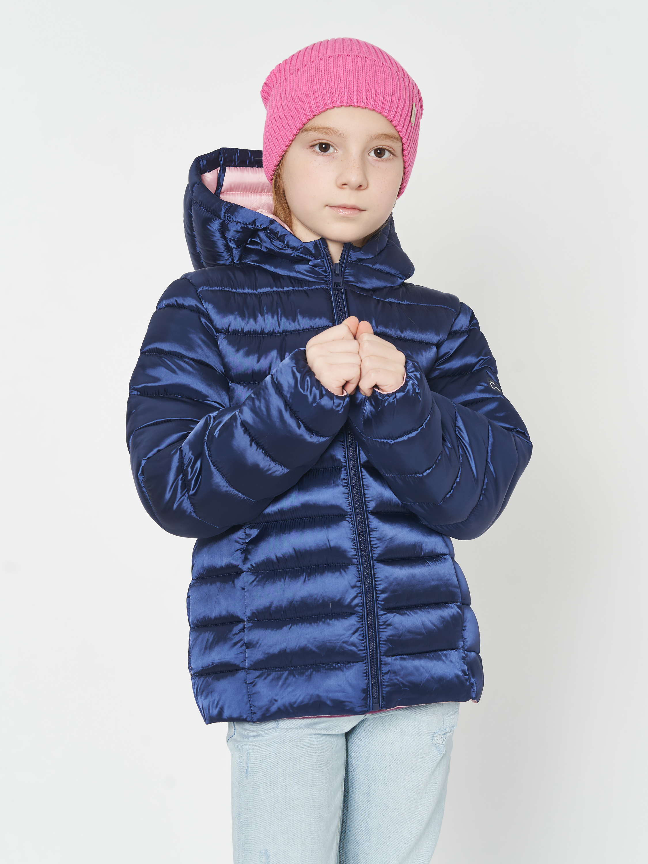 Акція на Дитяча демісезонна куртка для дівчинки Minoti 12COAT 9 37627JNR 122-128 см Темно-синя від Rozetka
