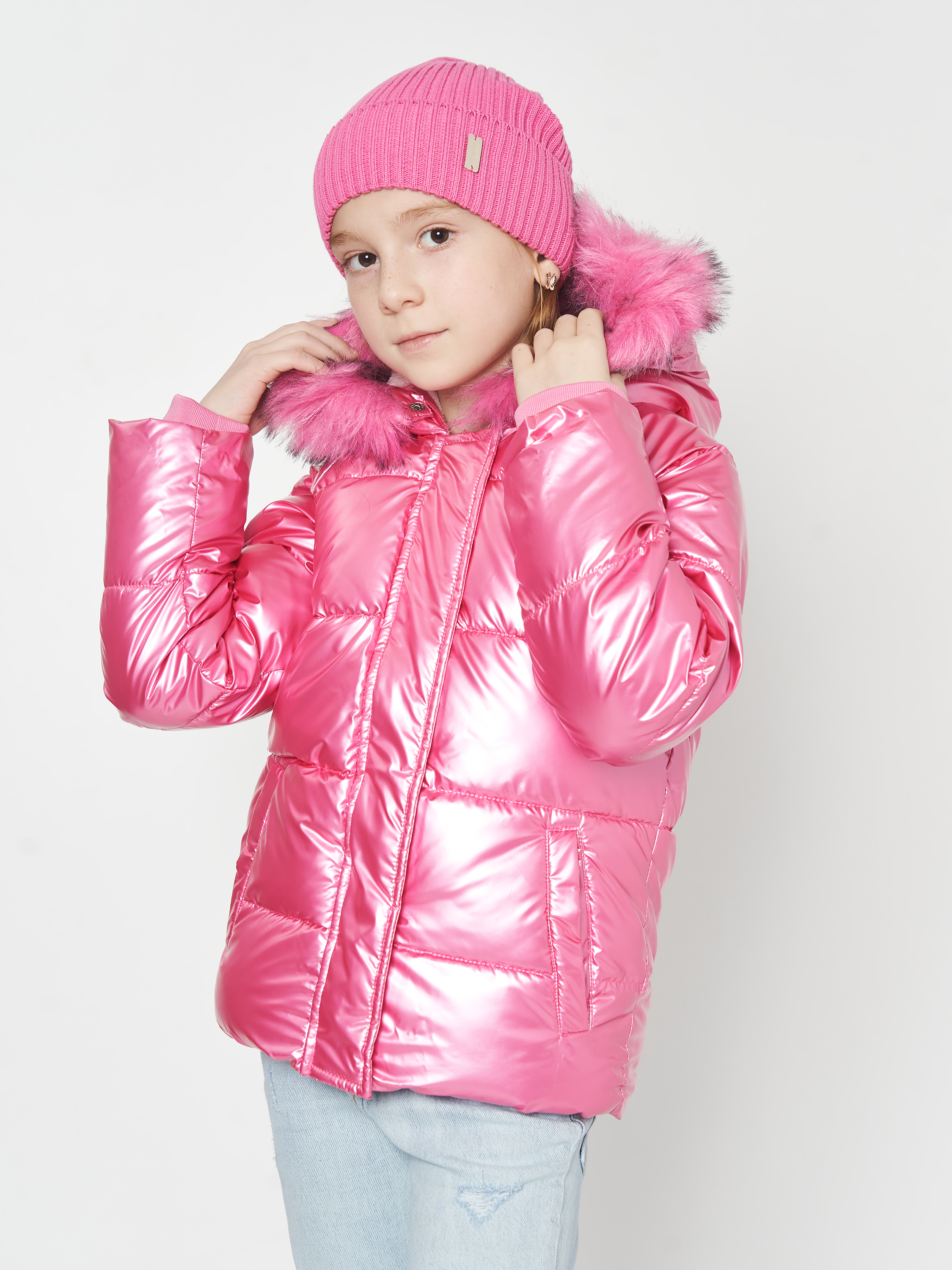 Акция на Дитяча зимова куртка для дівчинки Minoti Crunch 4 37043JNR 110-116 см Рожева от Rozetka