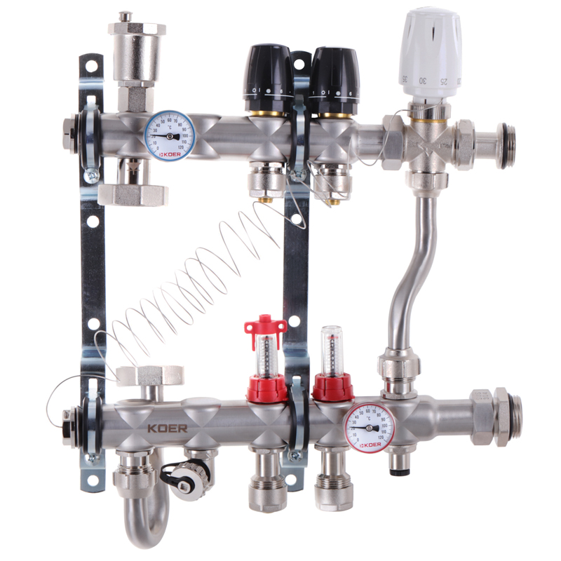 Коллектор со встроенным смесительным узлом KOER KR.S1013-2 1\"х2 SUS304 ...