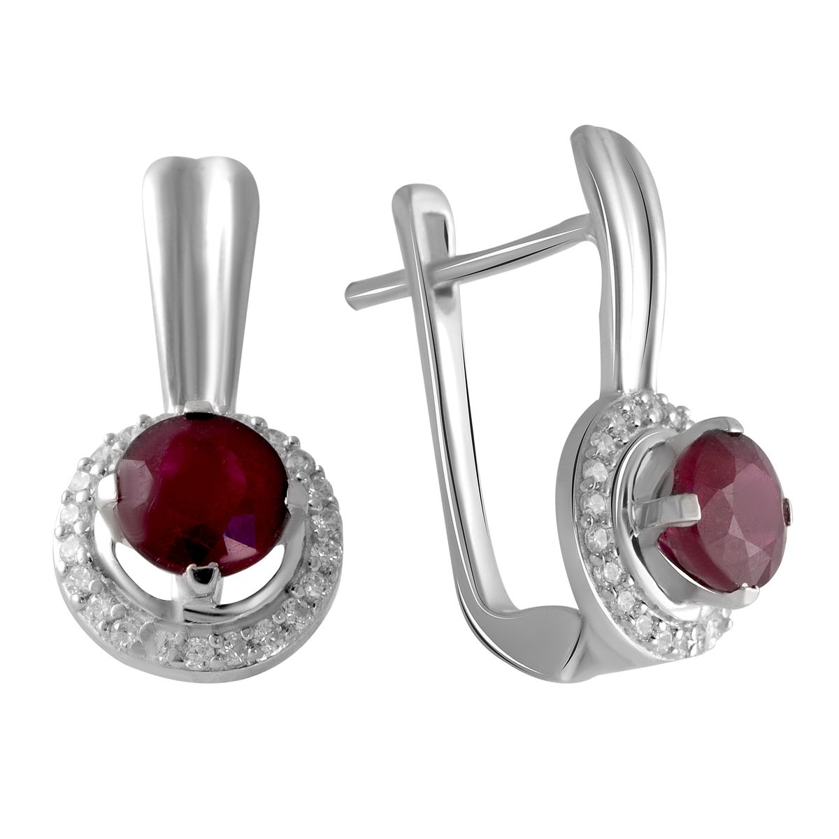

Серебряные серьги SilverLine с натуральным рубином