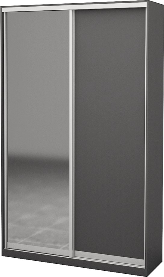 

Шкаф-купе двухдверный Roko 120х242х45 см ДСП + Зеркало Серый