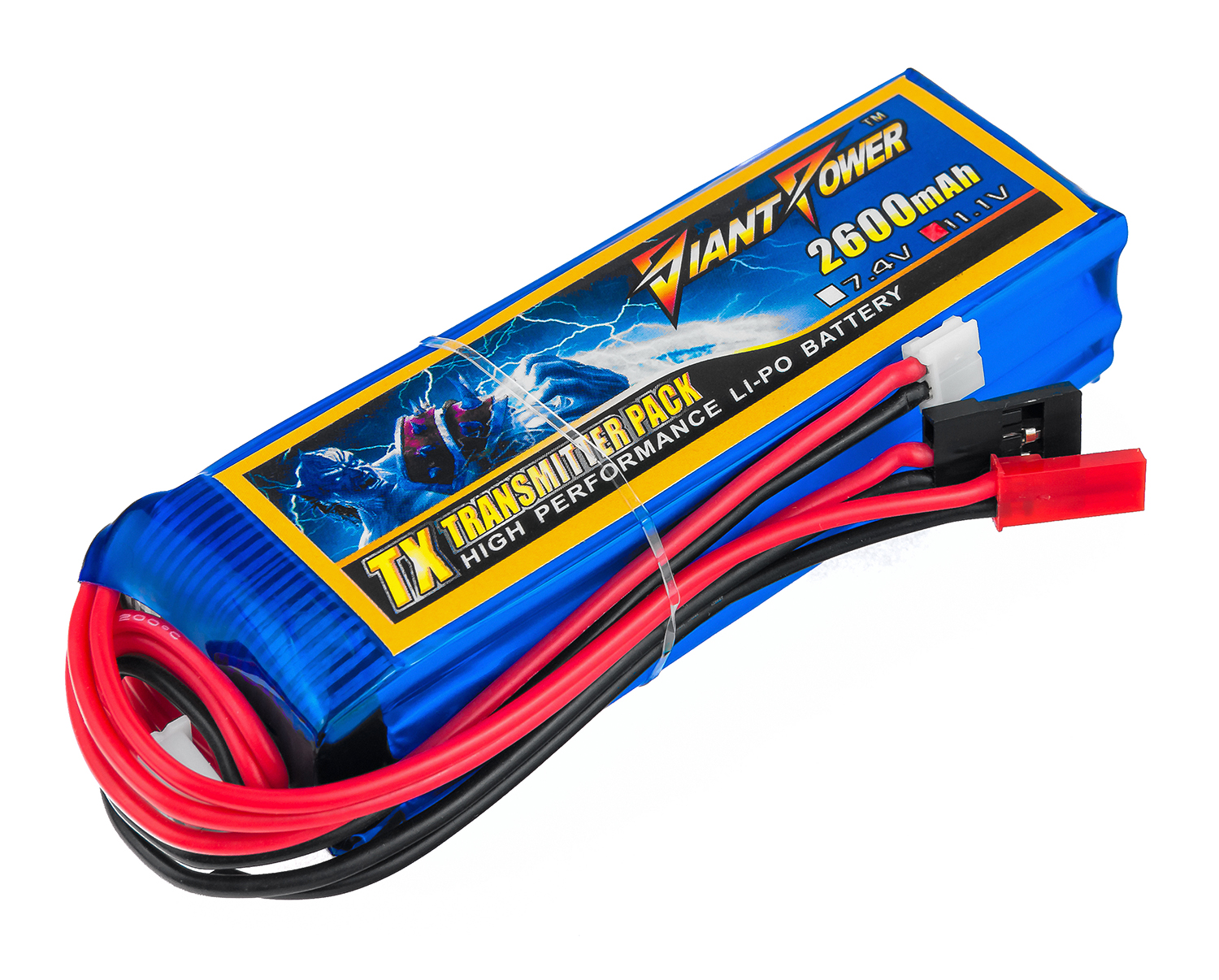 

Аккумулятор Giant Power (Dinogy) Li-Pol 2600mAh 11.1V 3S 3C 25x31x97мм Futaba+JST для передатчиков
