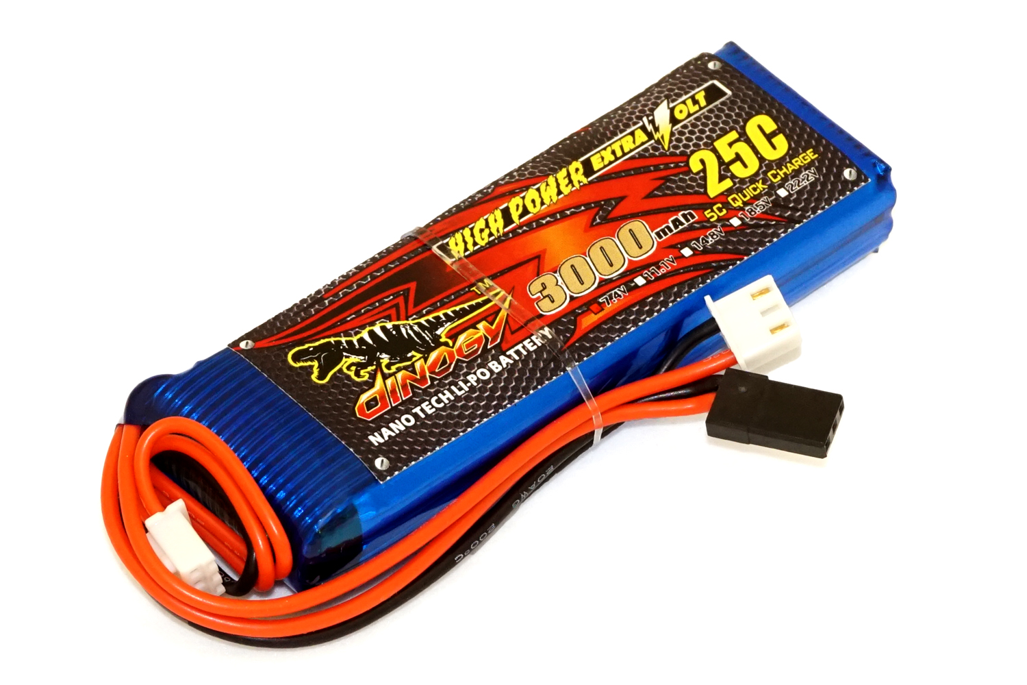 

Аккумулятор Dinogy Li-Pol 3000mAh 7.4V 2S 20x30x100 для FrSky X9D+