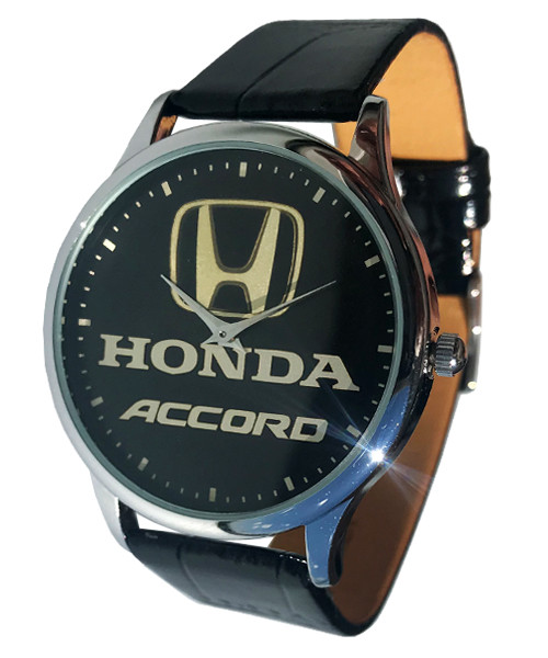 

Часы мужские наручные Хонда Аккорд (Honda Accord), круглые, черный ремешок
