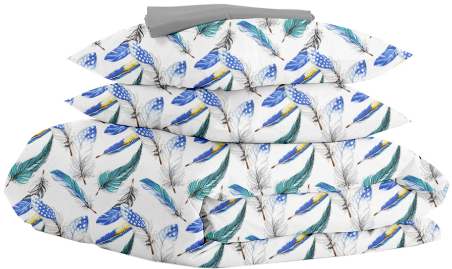 

Комплект постельного белья Cosas Feather Mint Grey 160х220х2 (Feather_Mint_Grey_160х2)