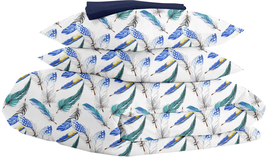 

Комплект постельного белья Cosas Feather Mint D-blue 160х220 (Feather_Mint_D-blue_160)