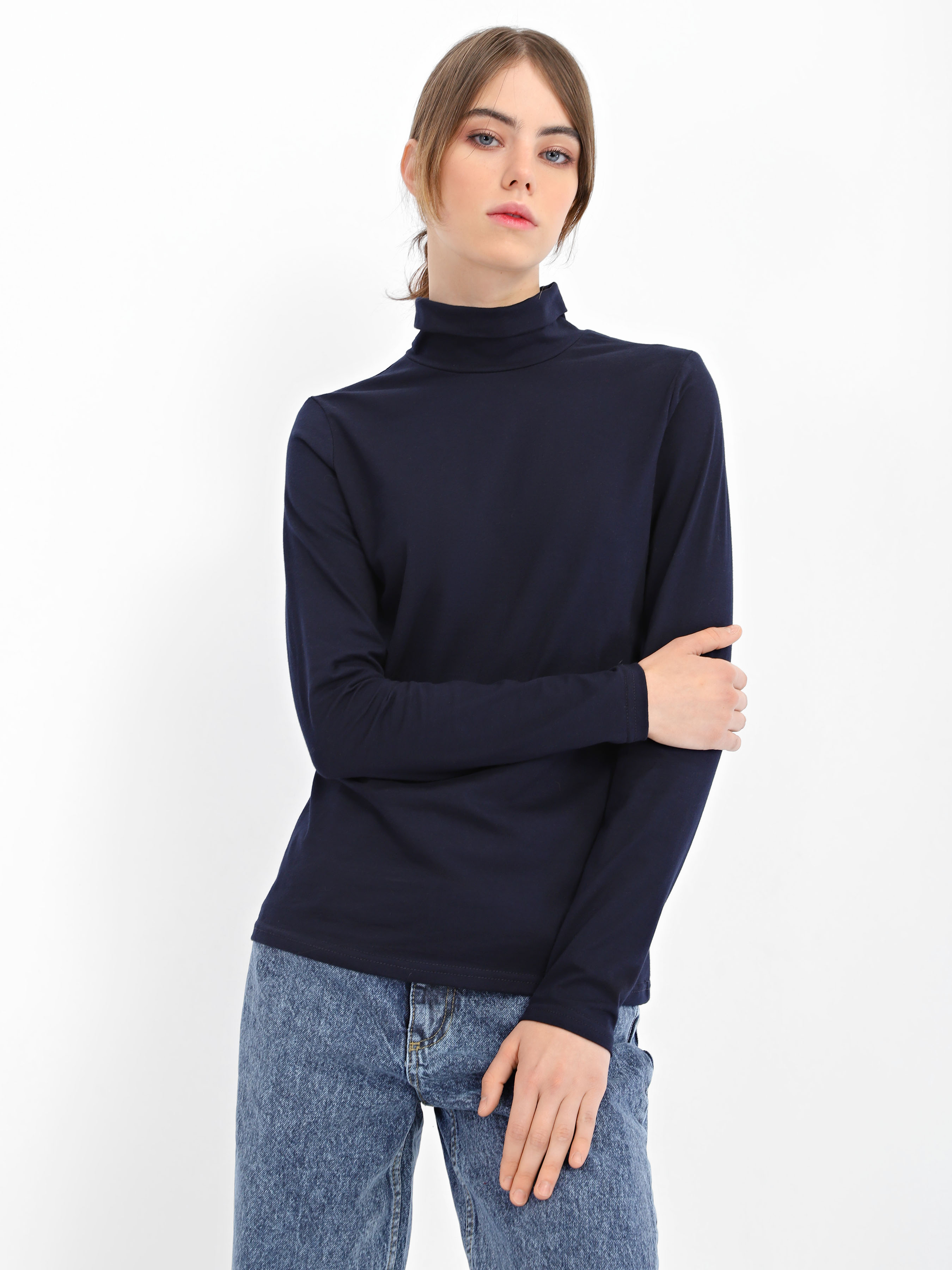 Гольф-водолазка женская ROZA 210512 S Синяя (4824005664304) – в ...