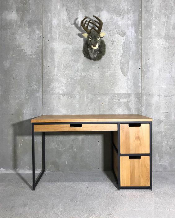 Дизайнерский Письменный Офисный стол с ящиками в стиле Лофт Loft Design ...