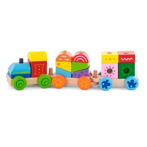 

Игрушка-конструктор Viga Toys Поезд 14 блоков дерево разноцветный AFK 50534
