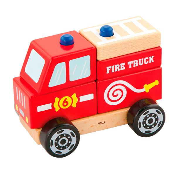 

Игрушка-пирамидка Viga Toys Пожарная машина дерево красный AFK 50203
