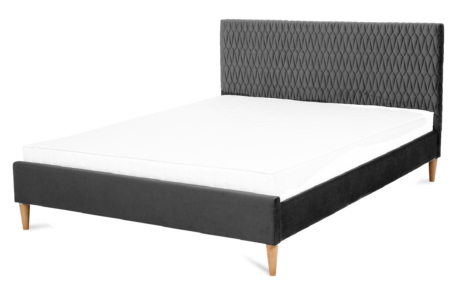 

Кровать двуспальная деревянная с мягким изголовьем Azurro Velvet 160x200 Signal серый (с каркасом, без матраса)