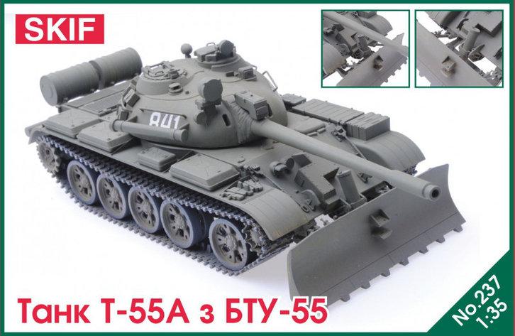 

Модель сборная SKIF танк Т-55А с БТУ-55, 1:35 (MK237)