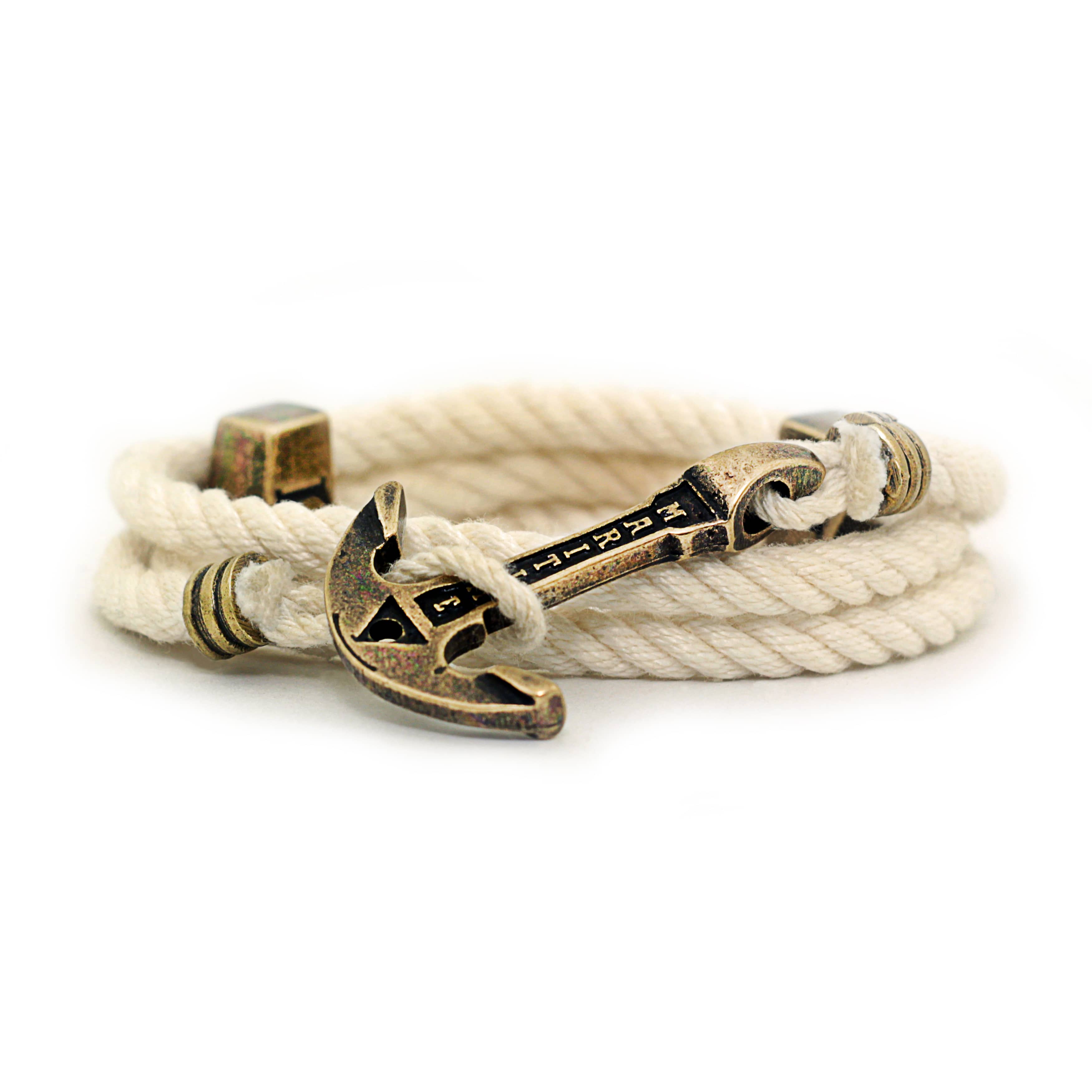 

Морской браслет с якорем MARITIME "Ivory Rope" - Белый