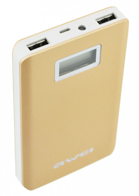 

Внешнее зарядное устройство экраном Power Bank AWEI P83K c LCD Gold