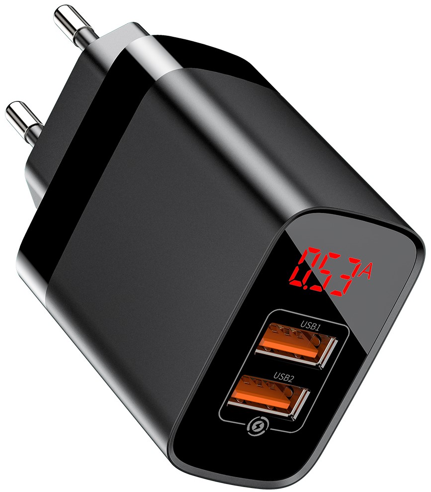 

Сетевое зарядное устройство Baseus Mirror Lake Dual QC3.0 18W 2USB 3A Черный