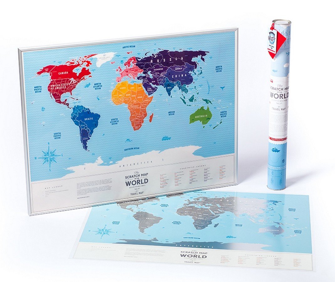 

Скретч-карта 1DEA.me "Travel map Silver world"eng (60*80cм)