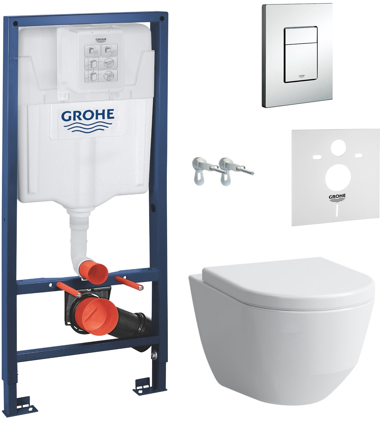 

Инсталляция GROHE Rapid SL 38772001 + прокладка 37131000 + унитаз LAUFEN Pro Rimless H8619570000001 + сиденье Soft Close дюропласт