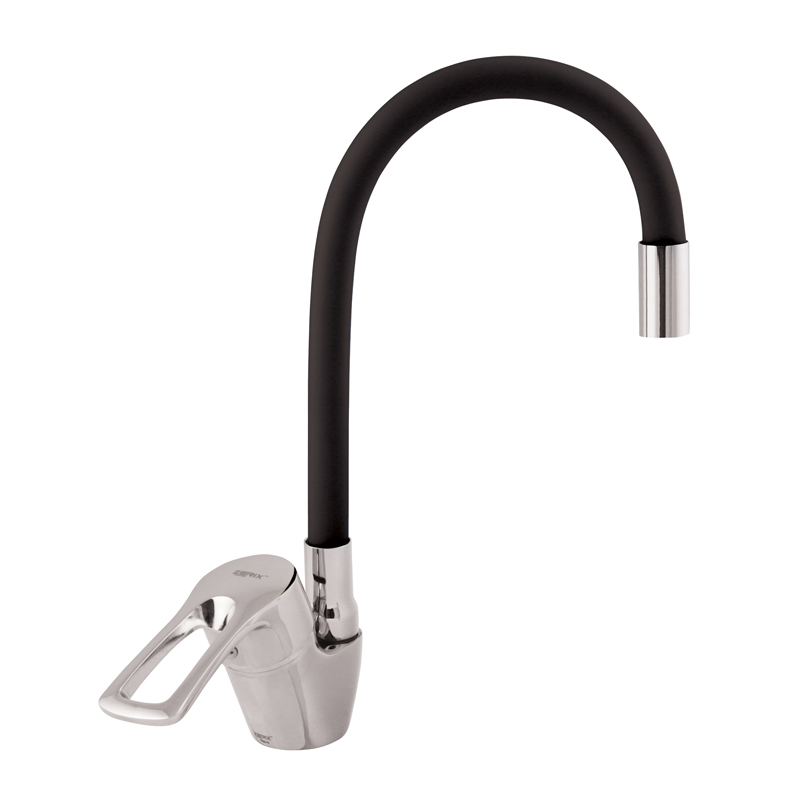 

Смеситель для кухни с черным гибким изливом ZERIX YUB 181 (ST3258)