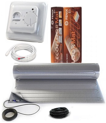 

Алюминиевый нагревательный мат Fenix 8 м² 16 м 1120 Вт в комплекте с механическим терморегулятором