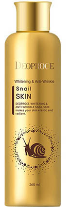 Акція на Омолаживающий тонер Deoproce Whitening&Anti-Wrinkle Snail Skin от морщин с муцином улитки, гиалуроновой кислотой, пептидами, ниацинамидом 260 мл (8809567920804) від Rozetka UA