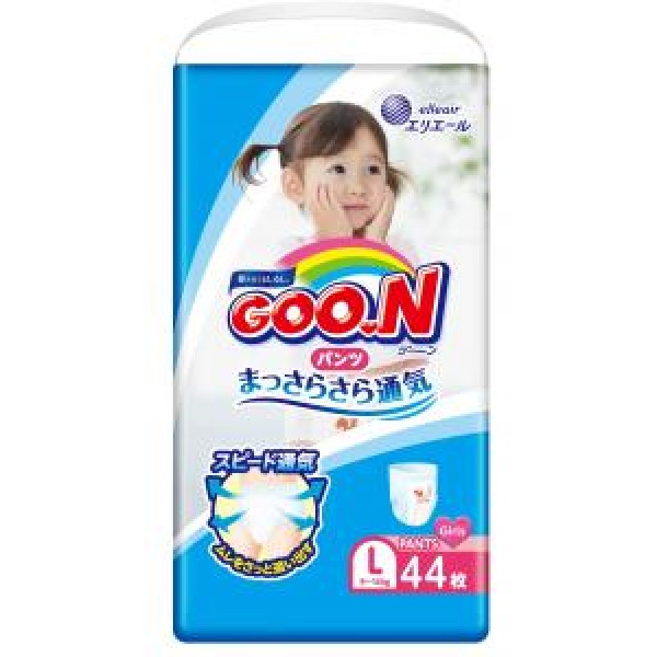

Трусики-подгузники GOO.N для девочек 9-14 кг (размер L, 44 шт) 843096