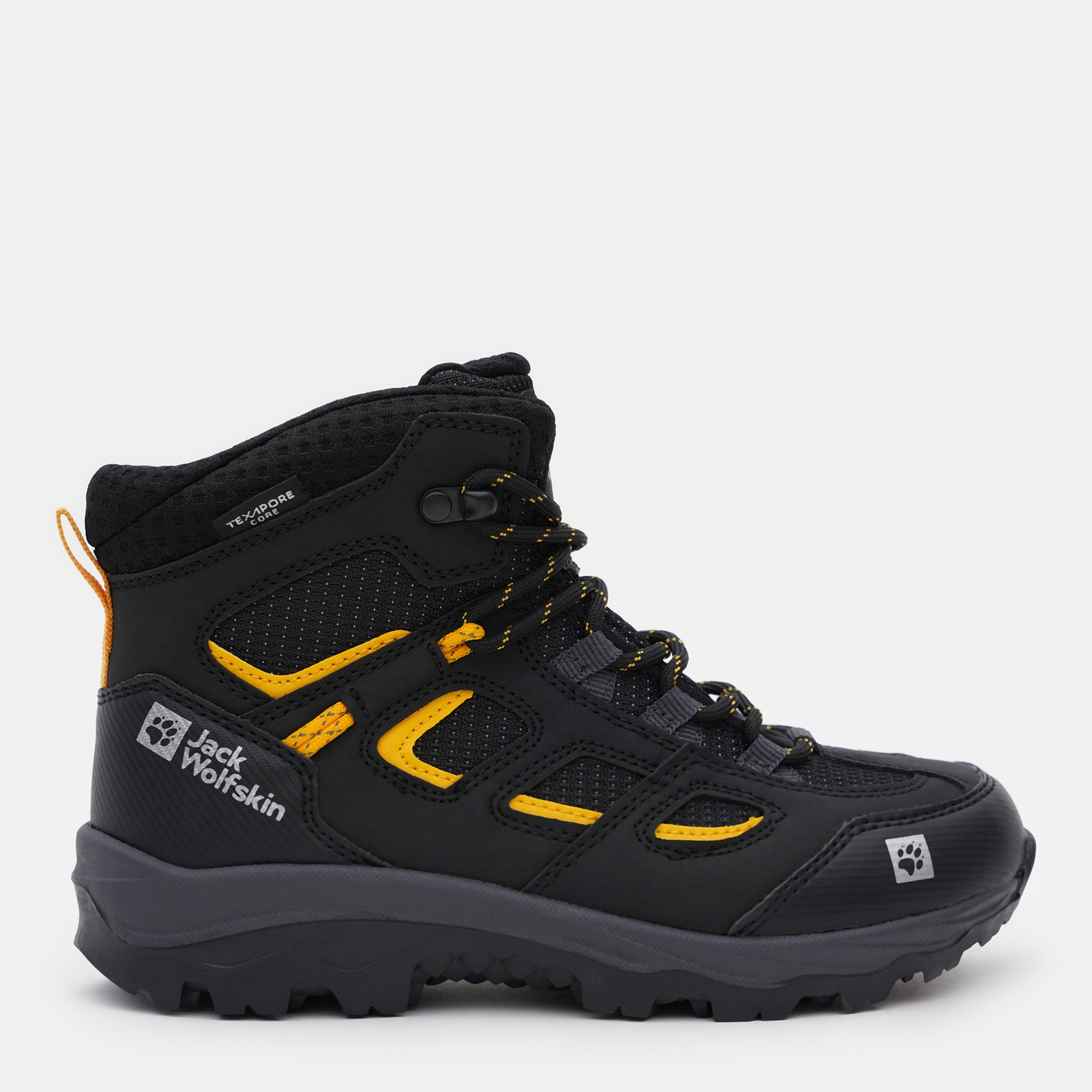 Акція на Підліткові зимові черевики для хлопчика Jack Wolfskin Vojo Texapore Mid K 4042181-6361 35 (2.5UK) Чорний/Жовтий від Rozetka