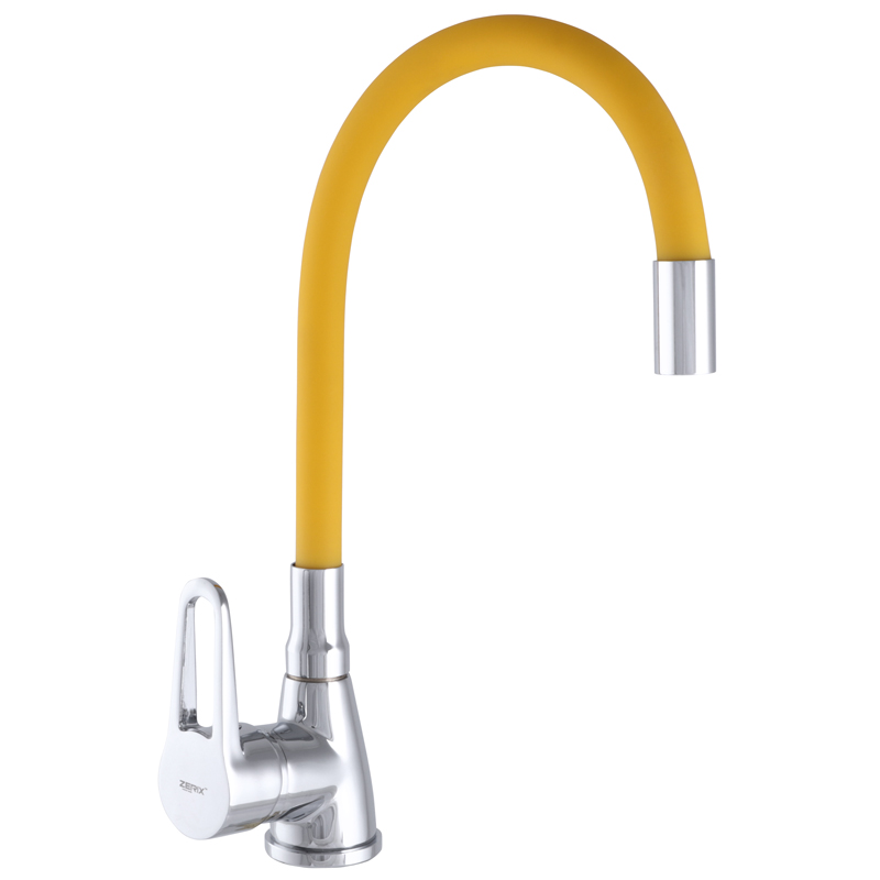 

Смеситель для кухни ZERIX SOP7 045 с желтым гибким изливом ZX2669