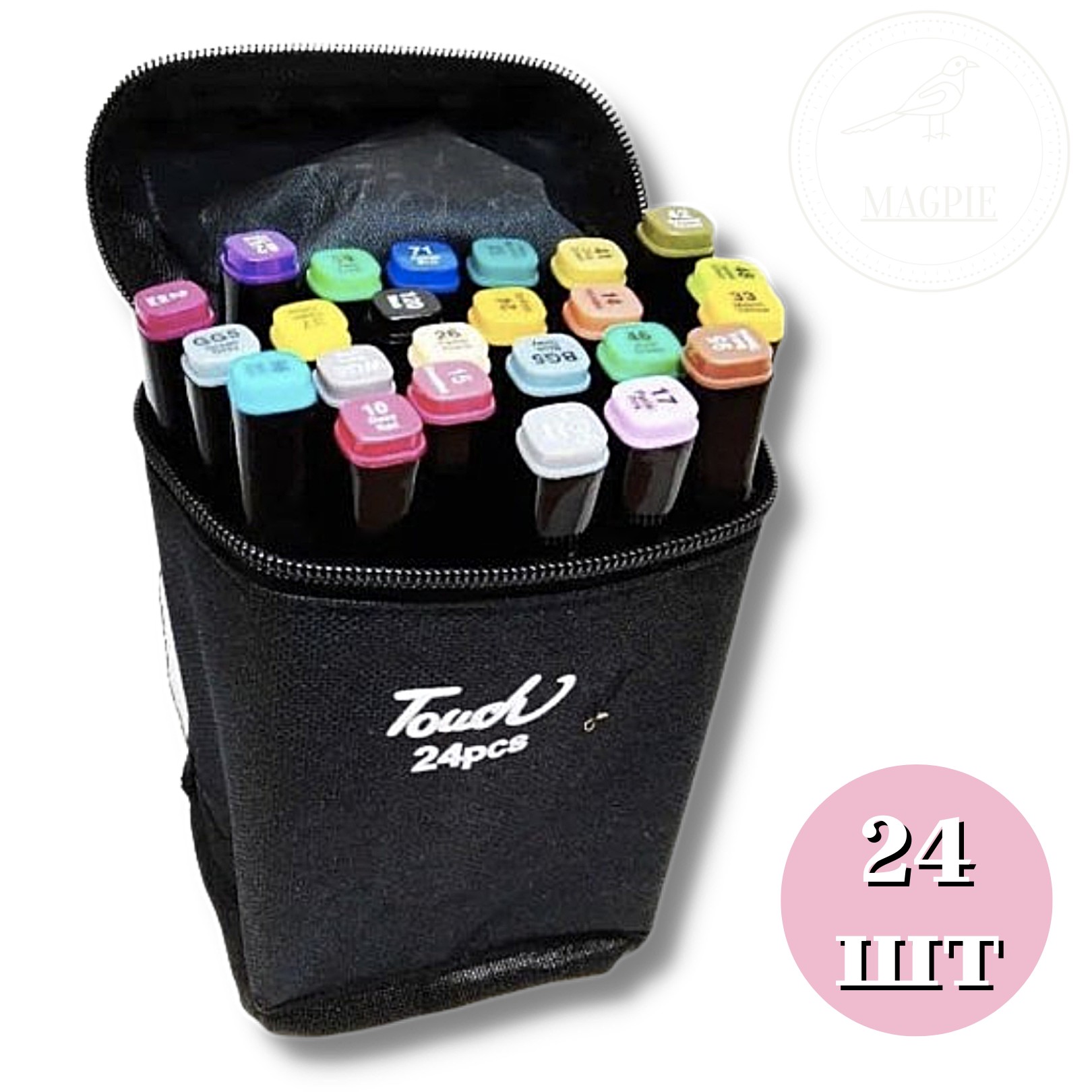 Набор скетч маркеров Touch для рисования 24шт, двухсторонние фломастеры ...