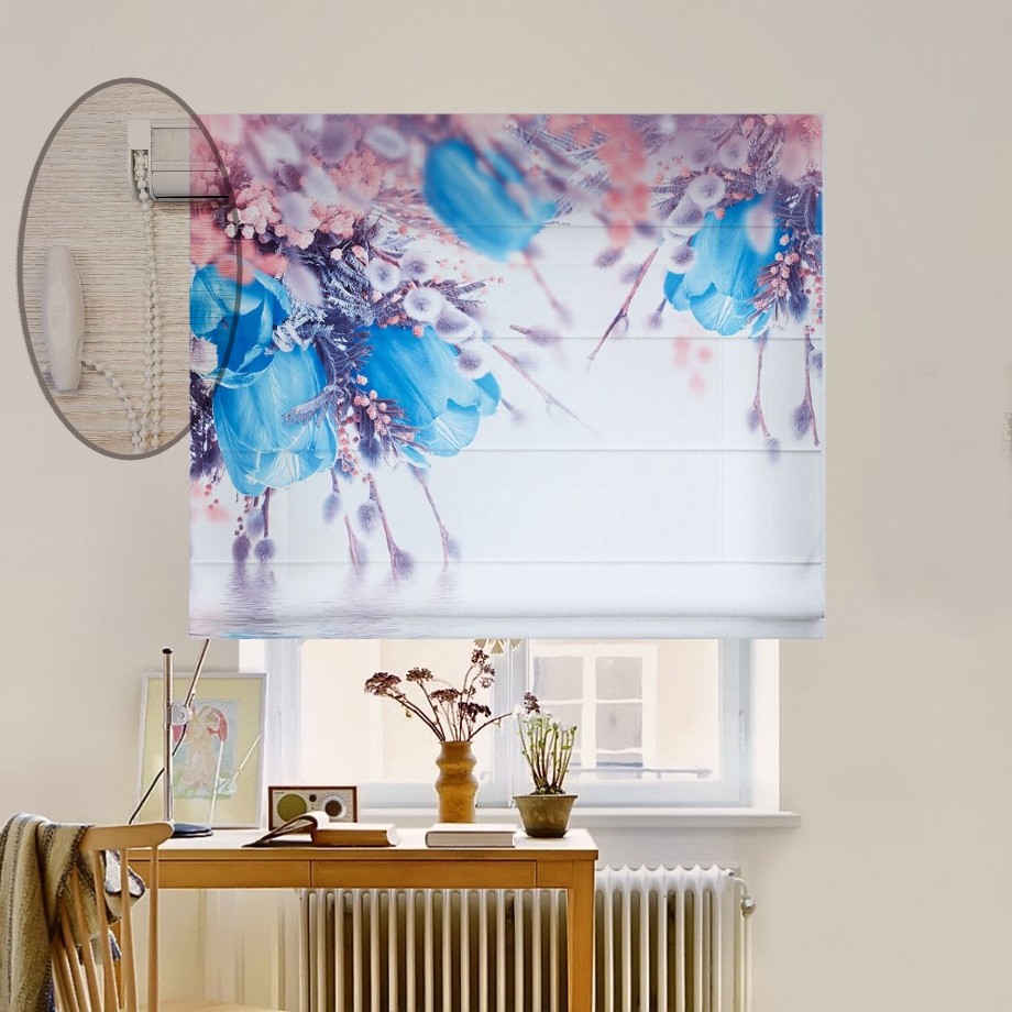 

Римская штора система Lux Coullise InHt Фотопечать Цветы 03-226 Джуси Велюр 70х170 см