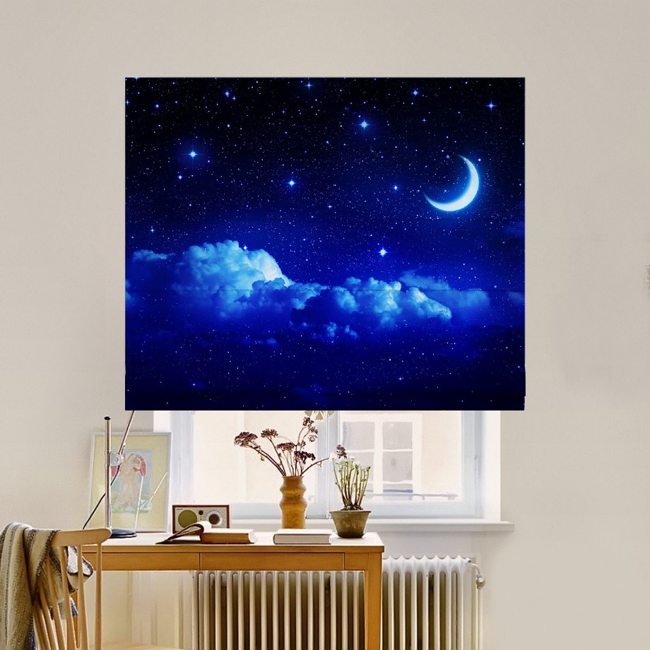 

Римская штора система Classic InHt Фотопечать Звездное небо 05-800 Джуси Велюр 120х170 см