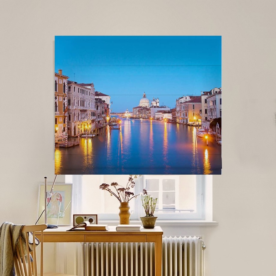 

Римская штора система Classic InHt Фотопечать Город 00-167 Джуси Велюр 40х170 см