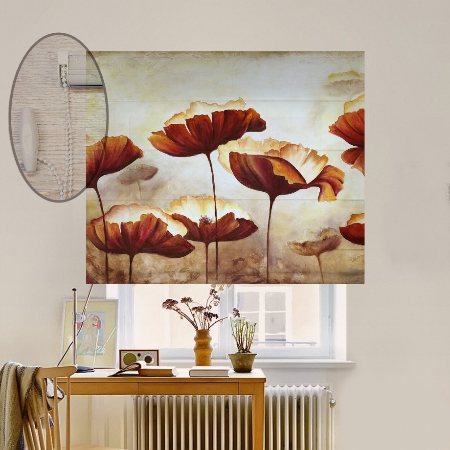 

Римская штора система Lux Coullise InHt Фотопечать Арт 17-001 Джуси Велюр 240х170 см