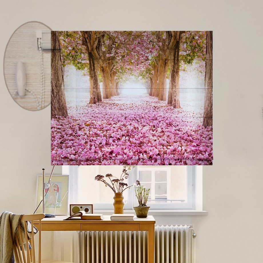 

Римская штора система Lux Coullise InHt Фотопечать Сакура 00-025 Джуси Велюр 170х170 см