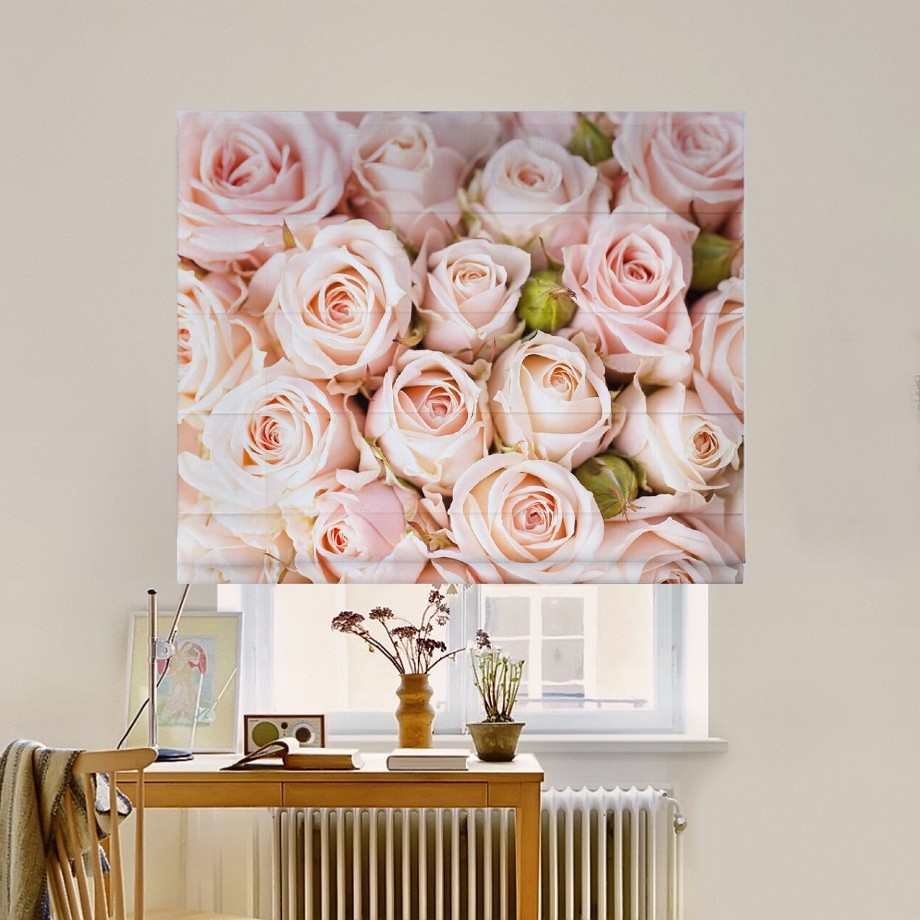 

Римская штора система Classic InHt Фотопечать Цветы 03-036 Джуси Велюр 240х170 см