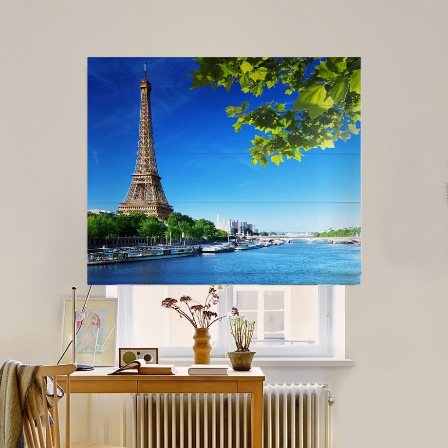 

Римская штора система Classic InHt Фотопечать Город 01-779 Джуси Велюр 200х170 см