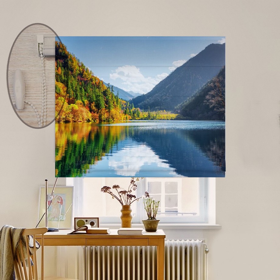 

Римская штора система Lux Coullise InHt Фотопечать Природа 05-101 Джуси Велюр 90х170 см