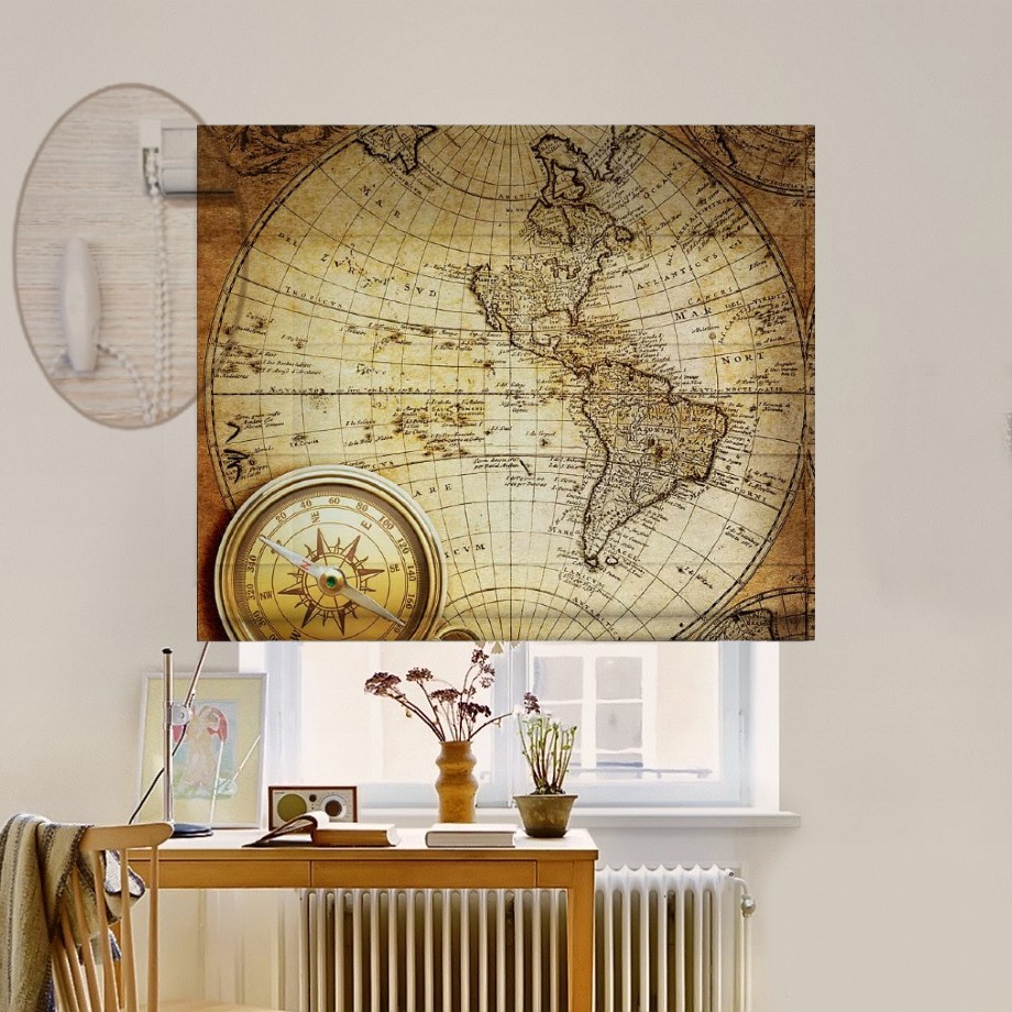 

Римская штора система Lux Coullise InHt Фотопечать Карта 00-049 Джуси Велюр 250х170 см