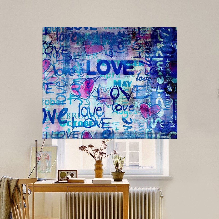 

Римская штора система Classic InHt Фотопечать Граффити 00-052 Джуси Велюр 100х170 см