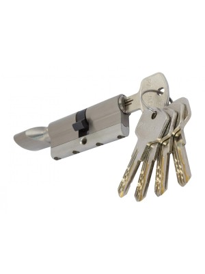 

Цилиндровый механизм Paladii латунный с вставкой 80мм Т(30*50) с вертушком 5 гибридных ключей сатен