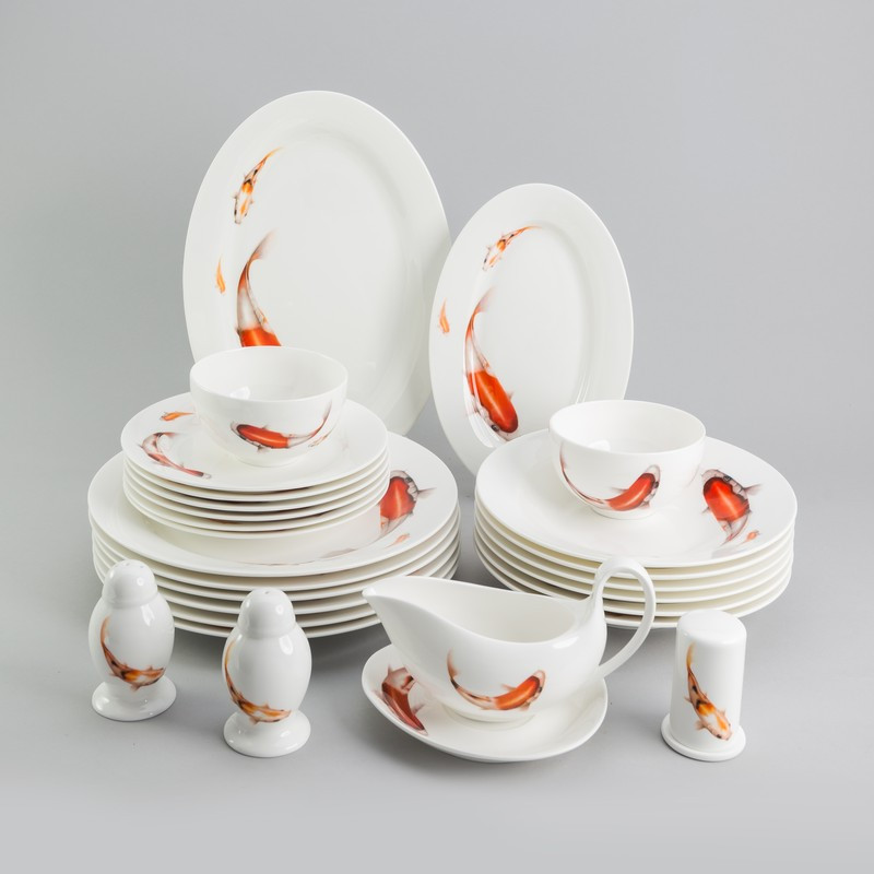 

Столовый сервиз из костяного фарфора Рыбки Sakura SK-0524 - 6 персон, 27 пр.