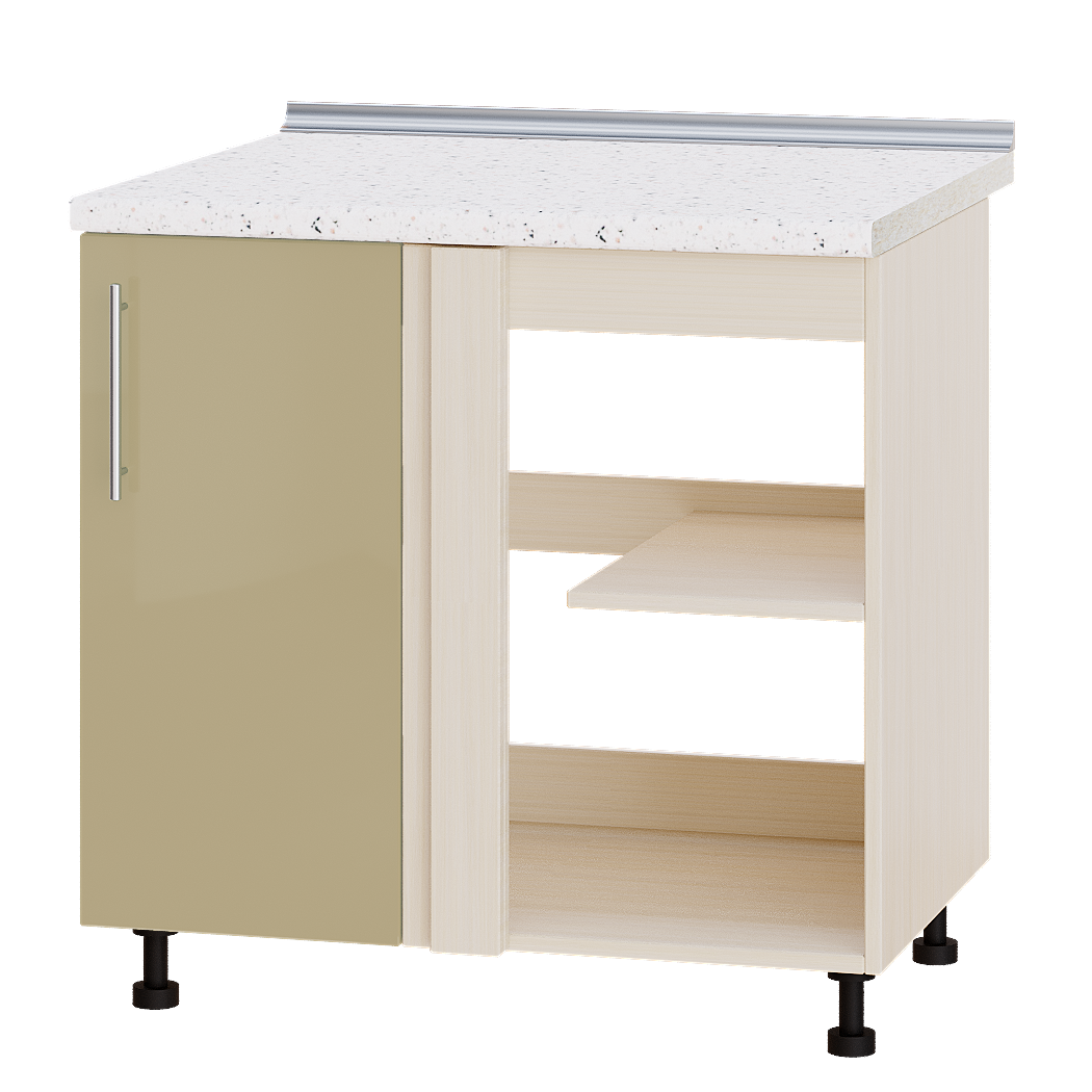 

Кухня Модерн модуль Угловой Низ Н89-845 Латте Глянец - Дуб молочный 85х47х82 см + столешница