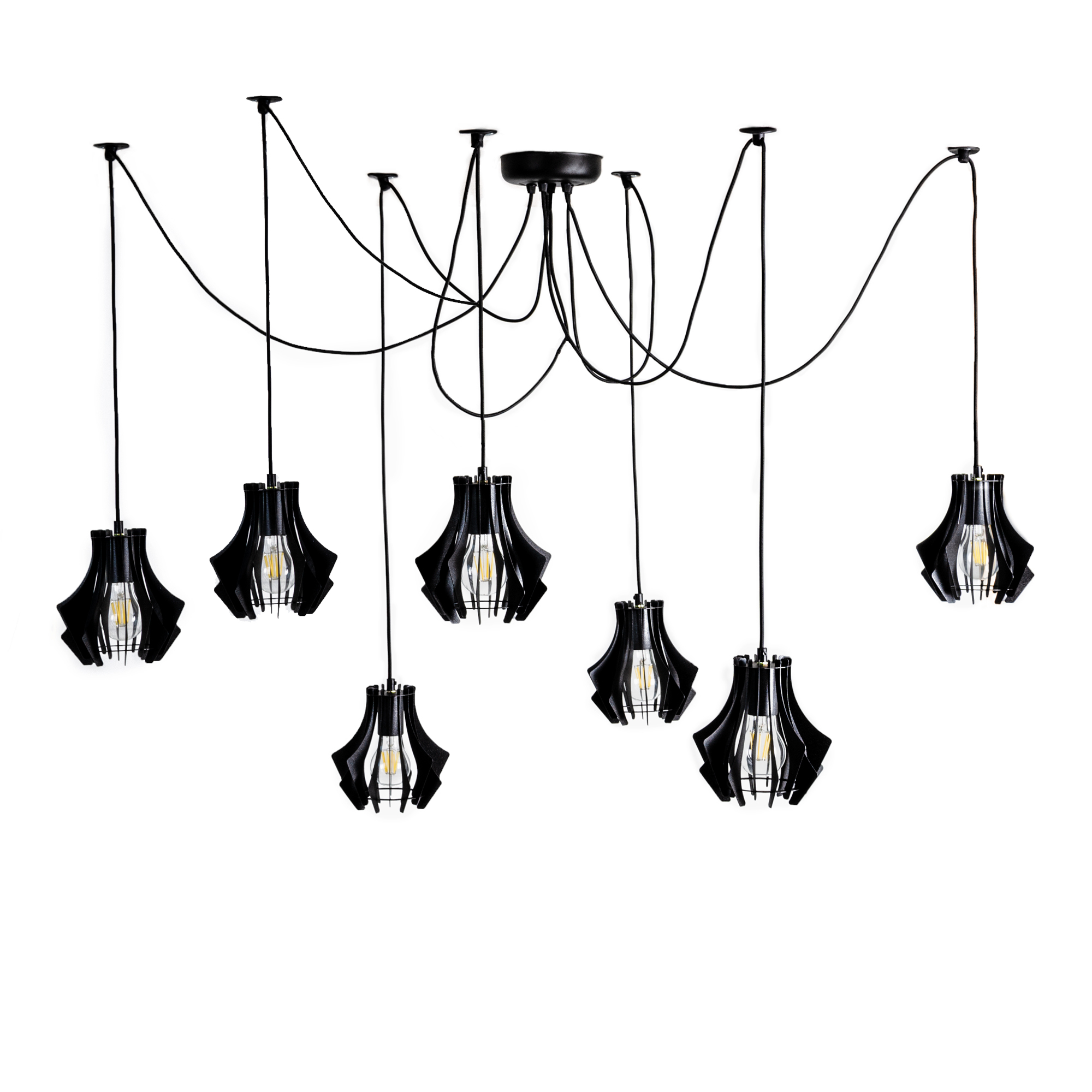 

Люстра подвесная Atma Light 7 плафонов серии Art Brabb Spider-7 Black