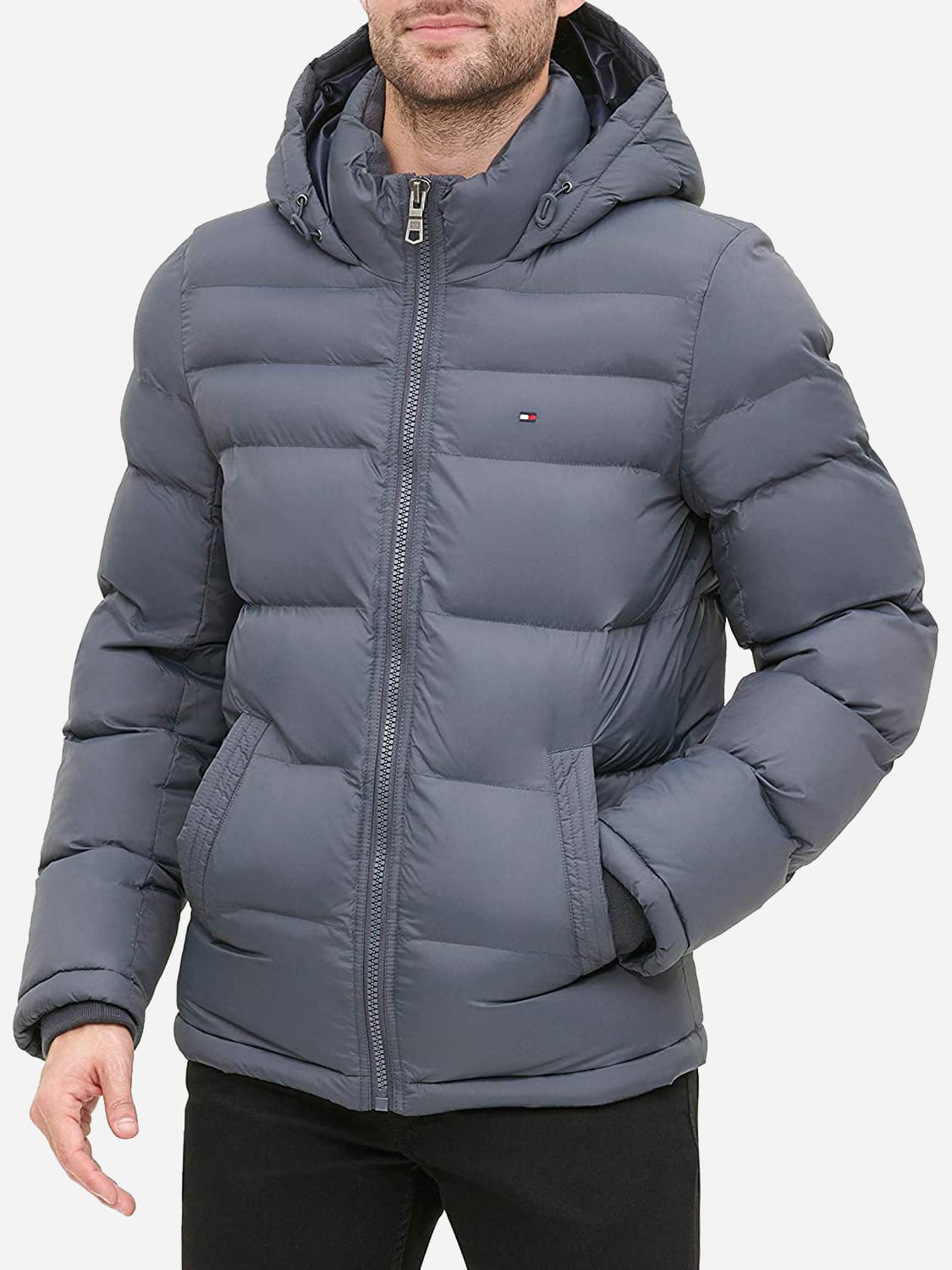 Куртка зимняя короткая мужская Tommy Hilfiger 824650479 2XL Серая ...